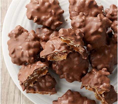 Chocolate covered pecan caramel clusters from mascot